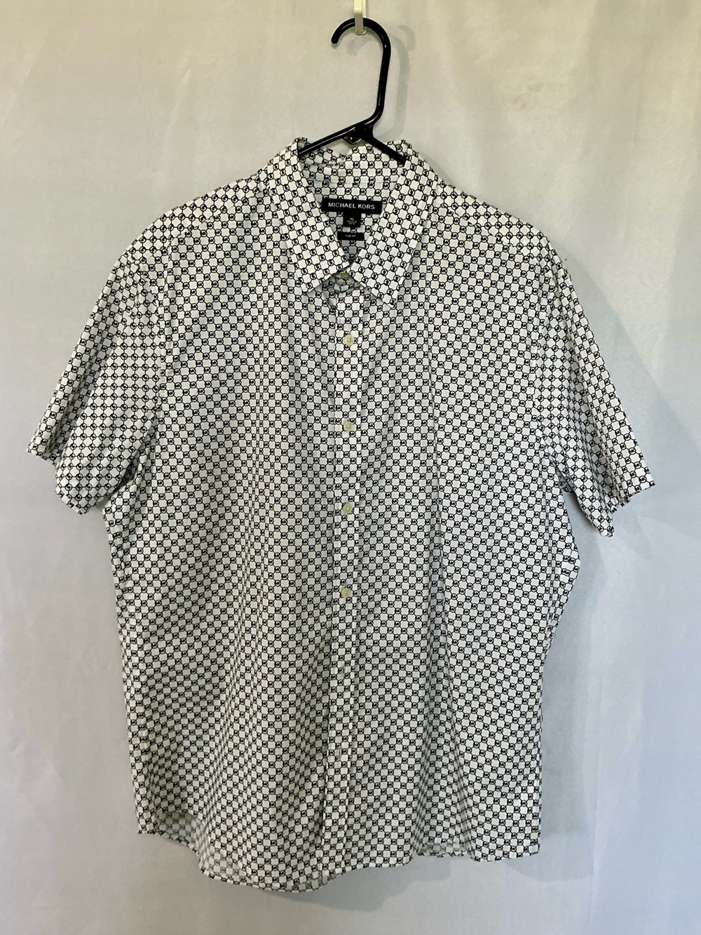 Michael Kors White Shirt with Black MK Logo Pattern - Picture 2 of 7